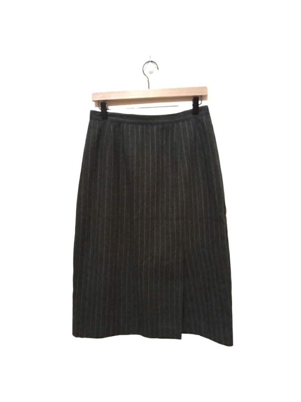 SUITS by Dallas Vintage Gray Pin Stripe Wool A-Line Knee Length Skirt Sz 12